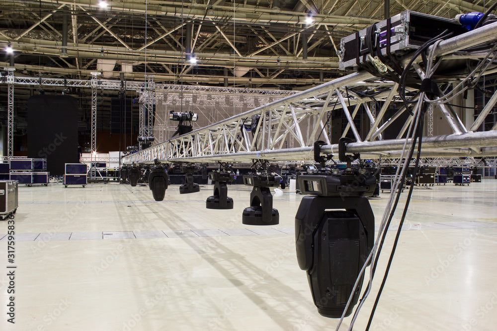 Rigging, stage and curtains